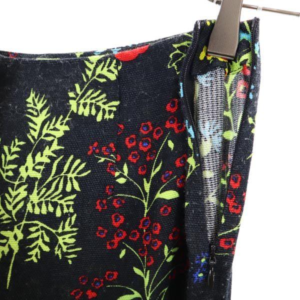 VERSACE made in Italy Floral Thin Long pants 24/38 Black series Side zip Women Used
