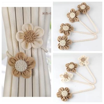 Flower Curtain Magnetic Tie Rope Backs Holdbacks Buckle Clips Accessory Rods Accessoires Hook Holder Home Decorations