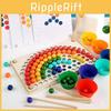 Clamp Rainbow Wooden Beads Educational Toy For Kids Concentration Skills