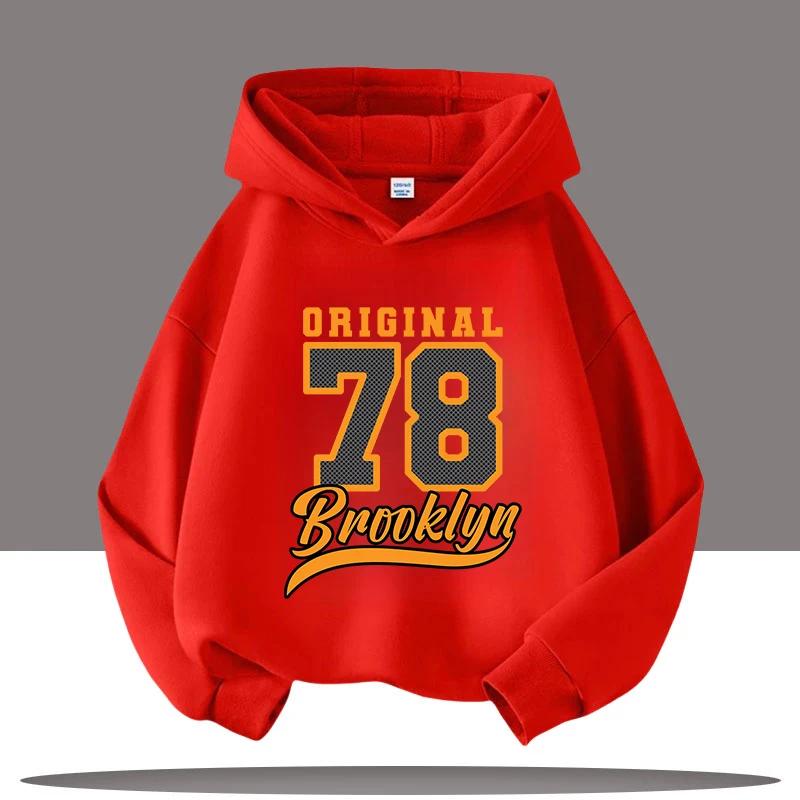 

2025 New Style Boys Sport Shirt Retro Digital Cartoon Print Children s Hooded Coat Girls Casual Top Autumn/Winter Clothing 160