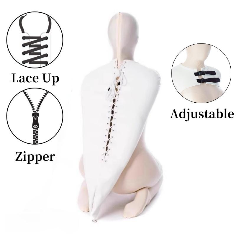 Unisex Intimate Bondage Collection with Adjustable Upper Body Harness Glove Hood Mask for Couple Opaque Binding Adult Sex Toys
