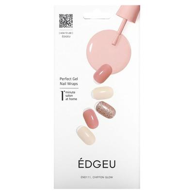 Perfect Gel Nail Wrap, END 111 Chiffon Glow, 19-piece Set