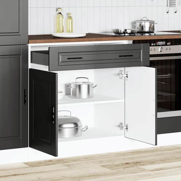 VidaXL Kitchen Cabinet Porto Black Engineered Wood 853978