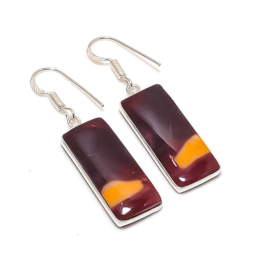 Natural Mookaite Gemstone 925 Sterling Silver Jewelry Earring 1.85  AE-12082