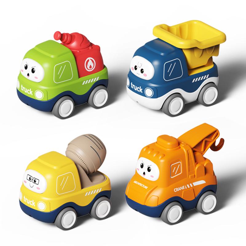 Kids Pull Back Car Toys Car Model Boy Double Return Force Mini Toy Vehicle Cartoon Engineering Truck Educational Toy Boys Gifts