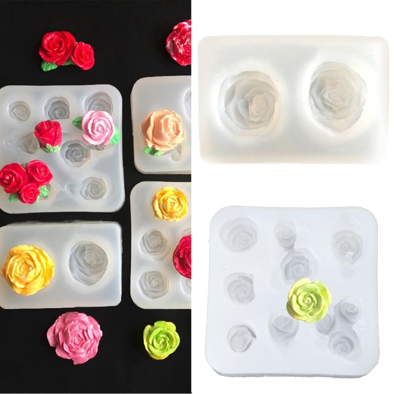 3D Rose Silicone Candle Molds for Epoxy Resin Candle Soap Fondant Chocolate Candy Baking Cement Clay Silicone Molds