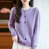 QingHe Cashmere Women's 30% Cashmere Cardigan - Soft & Warm Wool Blend Sweater