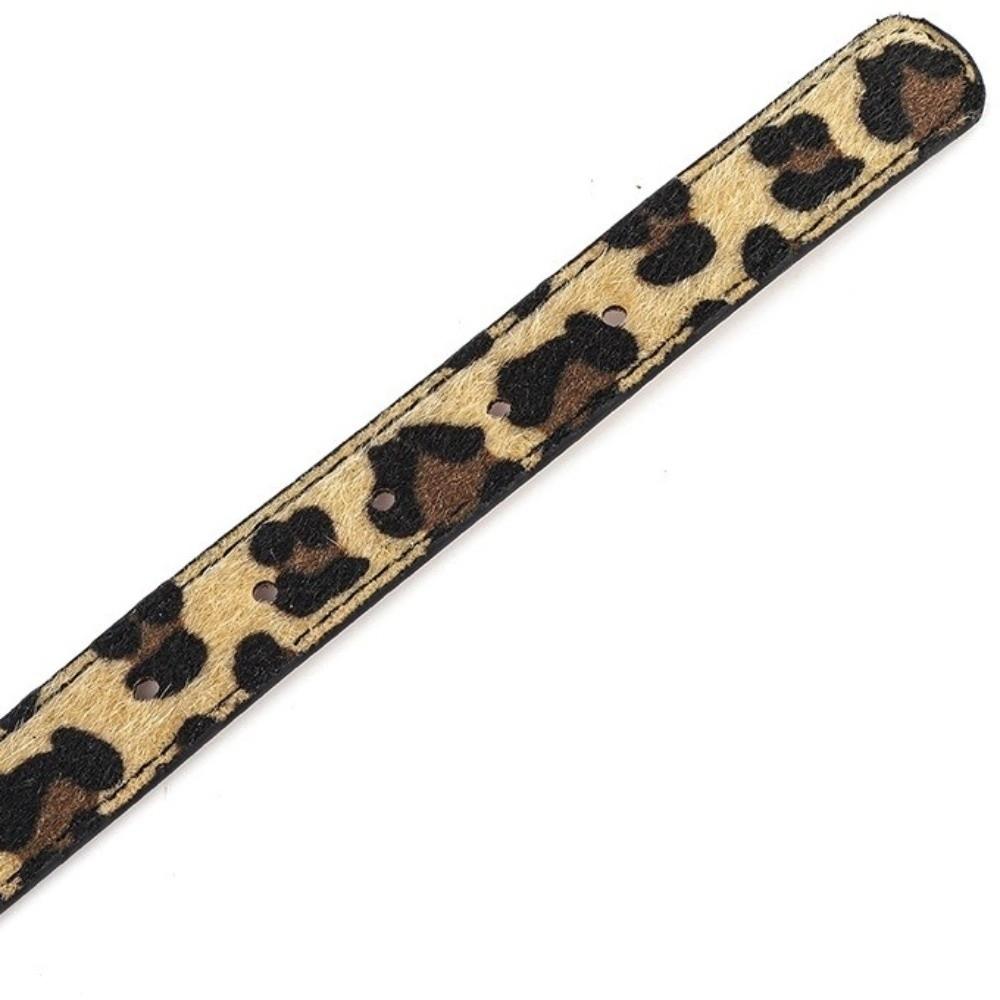 Pet Walking Dog Collar PU Leather Leopard Dog Collar Fashionable Pet Collar Small Medium Dogs
