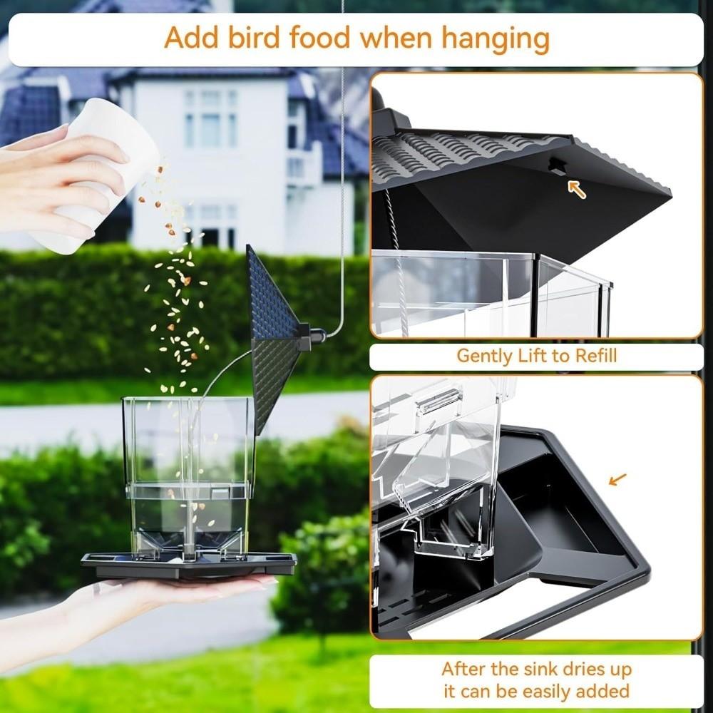 Transparent Hanging Bird Feeder Squirrel Proof Bird Food Container Bird Feeding Station  Backyard