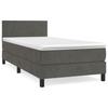 Vidaxl Continental Bed With Mattress, Dark Grey Velvet, 100X200Cm