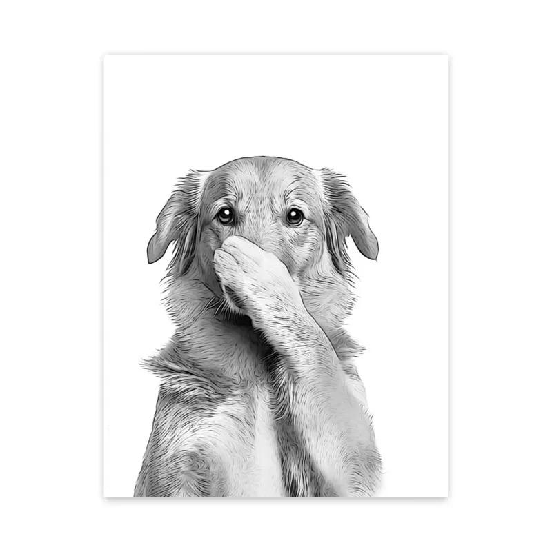 

Funny Canvas Poster Cat Giraffe Dog Elephant Toilet Paper Bathtub Funny Bathroom Poster Wall Art Shower Room Home Decoration 21cm×30cm NoFrame