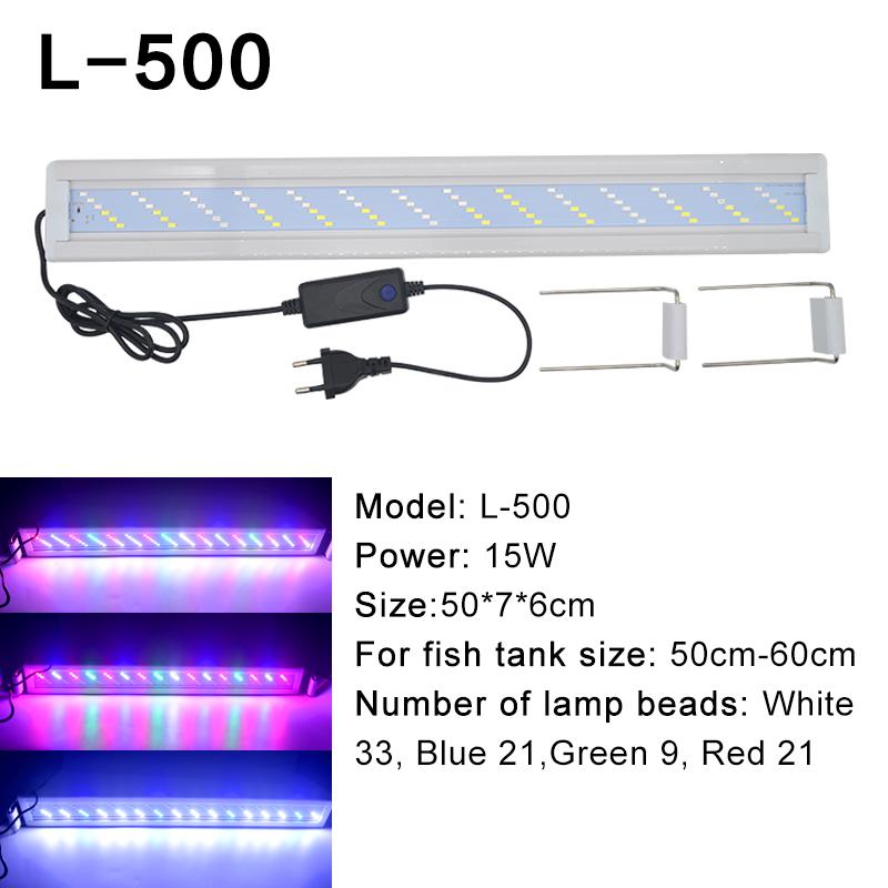 Super Jasná Lampa LED Světlo pro Akvárium pro Růst Vodních Rostlin Akvarijní Nádrž Rozšiřitelný Klip RGB Vodotěsná Lampa 220-240V 20~70CM