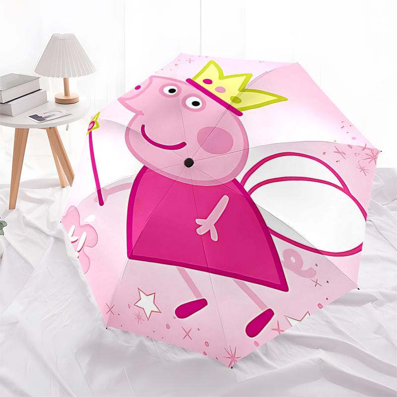 

Peppa Pig Fairy Costume with Automatic Opening Umbrella - Portable 3-Fold Design, 8-Bone Iron Frame Outdoor Umbrella, Ideal Gift for Fans an