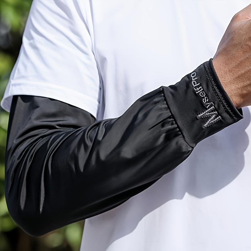Men's Loose Cooling Arm Sleeves, Polyester Spandex, Breathable Quick-Dry Lightweight, for Cycling, Riding, Driving, Fishing, Outdoor Sports