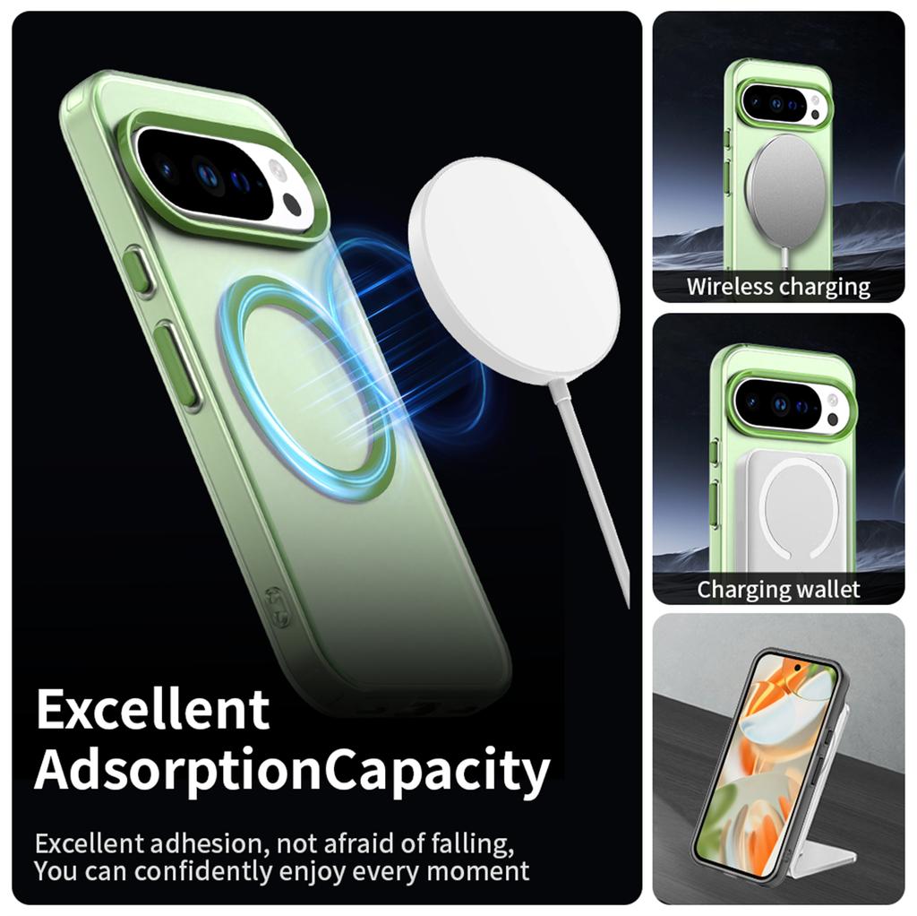 Frosted Transparent Magnetic Wireless Charge Magsafe Phone Case for Google Pixel 10 9 8 Pro XL 9A 8A Shockproof Soft Cover