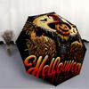 1pc Halloween Horror Pumpkin Patch Automatic Folding Umbrella, Lightweight Retractable Compact Travel Umbrella, 8-Rib Sturdy Frame082