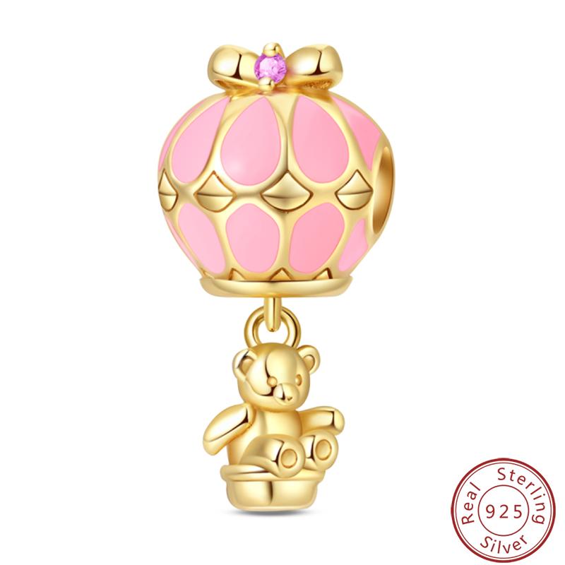 Süßes Kupfer Zirkuskleid Blumen Plüsch Junggesellenhut Bärenanhänger Perlen 3mm DIY Schmuck