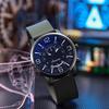 Gj083 Men's Casual Quartz Silicone Watch Decorative Blue Glass Stainless Steel Clasp Characters)