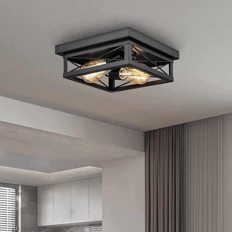 Modern LED Ceiling Lights Industrial Iron Black Nordic Minimalist Home Decoration Living Room Dining Room Ceiling Lamps Lighting
