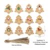 48Pcs Xmas Tree Tags Gift Bags Hanging Kraft Paper Tag Retro Christmas Candy Cookies Packaging Supplies Noel Navidad Decoration