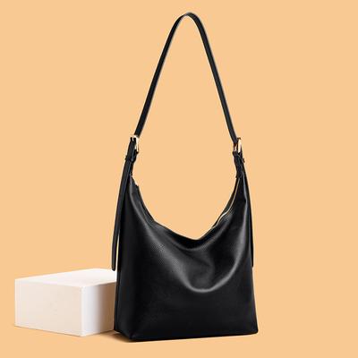 First Layer Cowhide Underarm Hobo Bag Retro Leather Women'S Bag Casual Shoulder Commuter Dumpling Bag
