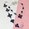 Tanzanite Quartz Gemstone Women's Unisex Jewelry Necklace Set 18-20''