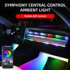 Car LED Ambient Light USB 64 Colors Acrylic Strips 110cm Full Colors RGB Car Interior Hidden App Remote Control Atmosphere Lamp