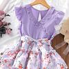 Girl Sleeveless Floral Print Dress Children Kid Casual Summer Beach Sundress Princess Dresses Clothes