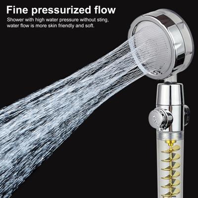 High-Pressure Handheld Showerhead Water Saving Handheld Shower Head with Filter Wind Wheel One-Button Water