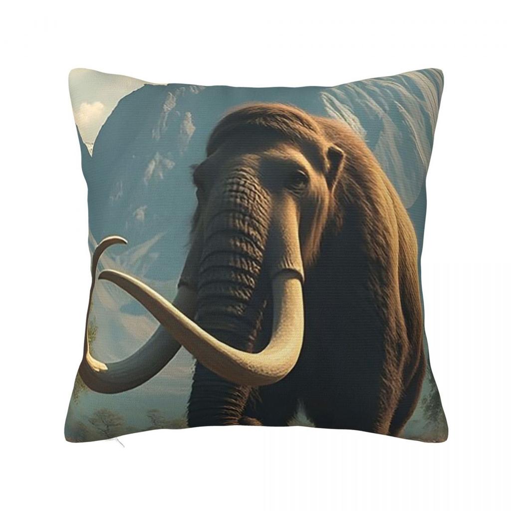 Mammoth Prehistoric Beast Square Pillowcase Pillow Cover Polyester Cushion Decor Comfort Throw Pillow for Home Sofa