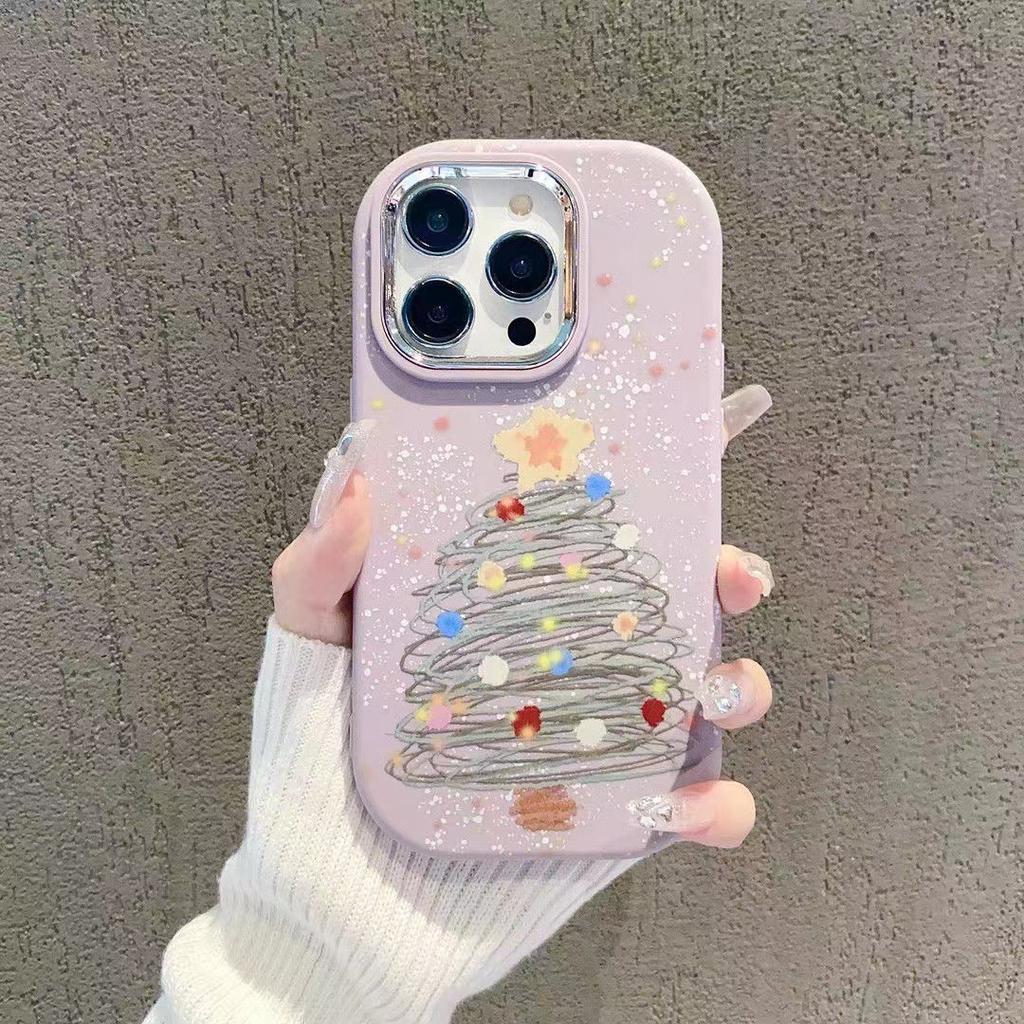 Christmas Tree Suitable for Apple 16 IPhone Mobile Phone Case Animation 15plus Creative 14promax Silicone Soft Shell 13