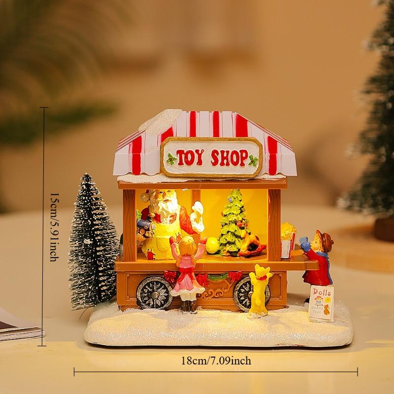 

Christmas Glowing Music Snow Scene House Christmas Ornaments Window Home Decoration Gifts