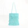 Polyester Wrinkled Tote Bag With Floral Embellishments For Daily Casual Wear