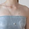 (Silver 925) Chocolat Heart Star Dangle Necklace NZ2162