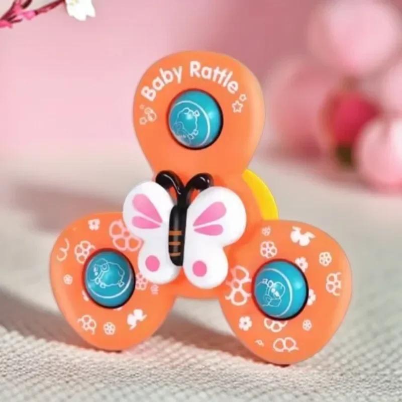 Suction Cup Spinner Toys 3Pcs Windmill Cartoon Animal Hand Spinning Toys Sensory Toys For Baby Toddlers Birthday Gift Bath Toys
