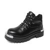 Plus Size Men's High-Top Thick-Soled Leather Boots - Autumn/Winter Big-Toe Short Boots