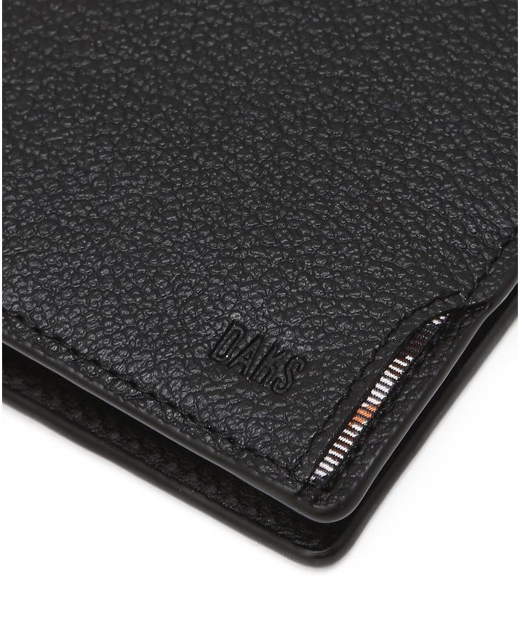 Daks Men'S Accessories Black Embossed Logo Cowhide Card Wallet Dbho6E902Bk