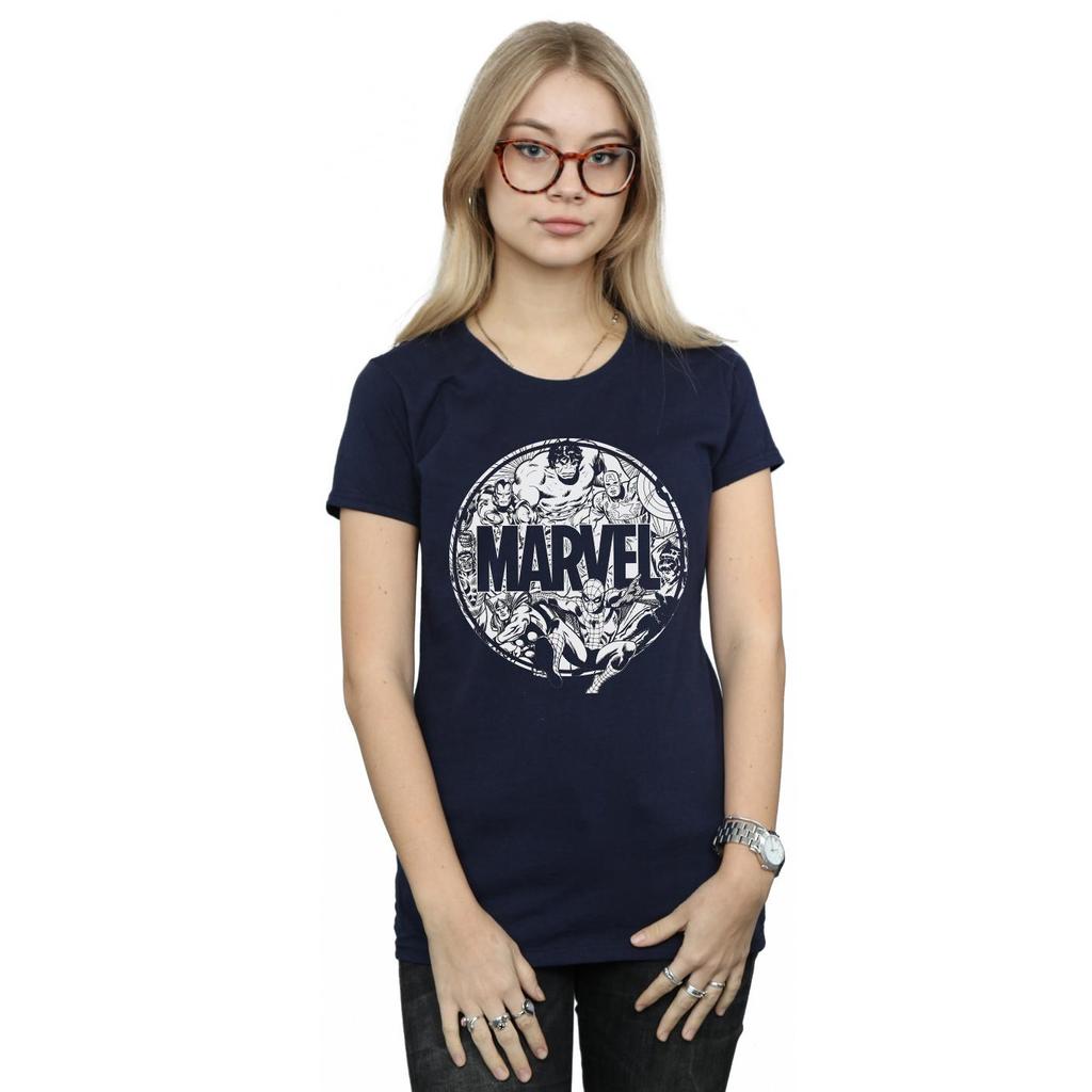 Marvel Comics Womens/Ladies Logo Character Infill Cotton T-Shirt