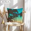 Tropical Scenery Cushion Cover Soft Plush Fabric Double-Sided Printed Sofa Cushion Cover For All Seasons Home Decor Gift
