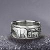 PikaLF Bear Ring for Men Cute Polar Bear Viking Bear Head Vintage Totem Hip Hop Biker Punk Animal Jewelry Gift