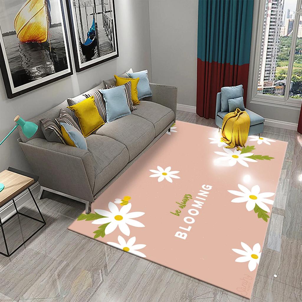 Little Daisy Flower Carpet Butterfly Flower Carpet Bathroom Anti-slip Rugs Living Room Bedroom Entrance Home Decor Mat Carpet