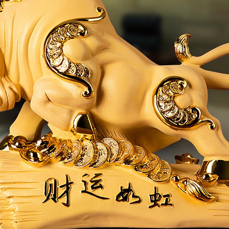 European Style Resin Bull Statue Modern Art Sculpture Home Auspicious Animal Best Gift Simple Taurus Ornament