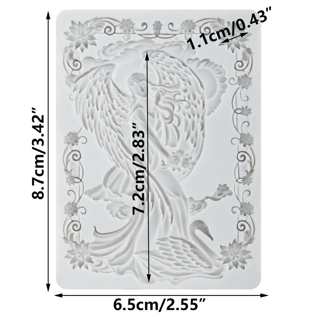 Engel Silikonformen Bilderrahmen Fondantform Kuchen Dekorationswerkzeuge Cupcake Topper Süßigkeiten Schokolade Gumpaste Form