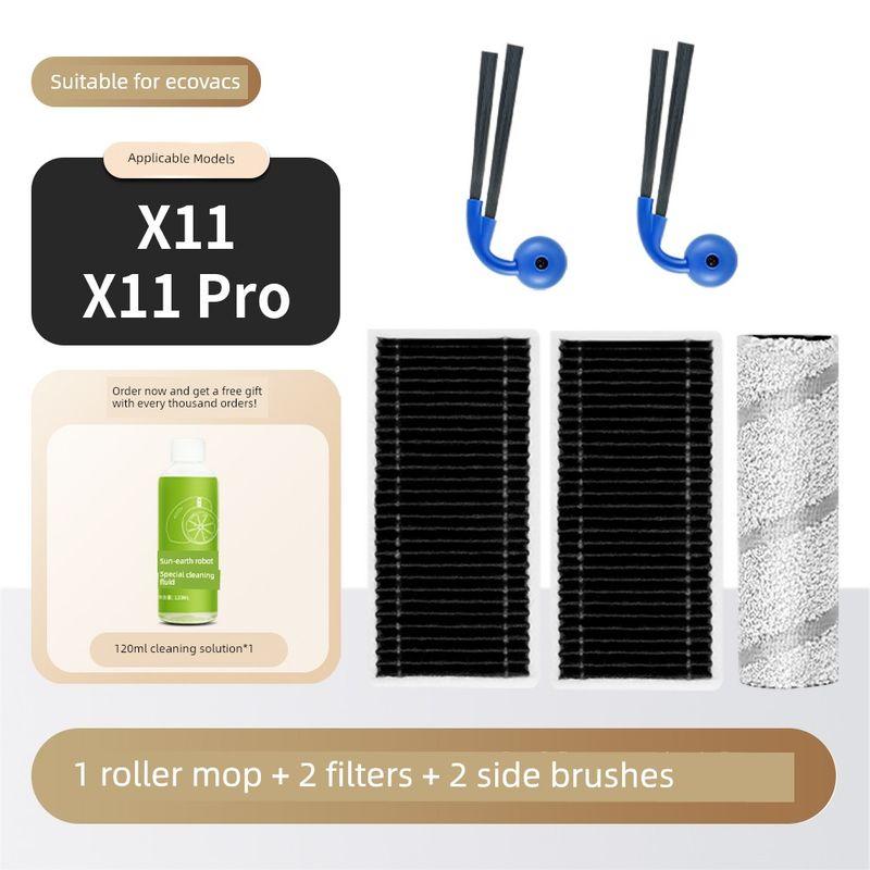 Suitable for Ecovacs X11 Sweeping Robot Accessories Pro Side Brush Roller Brush Filter Mop Dust Bag Cleaning Fluid Consumables