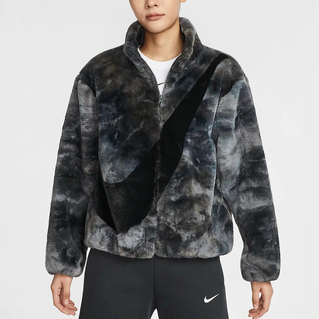 Nike Sportswear Fashion Versatile Comfortable Casual Velvet Jacket Women Jackets Black HQ4871-010