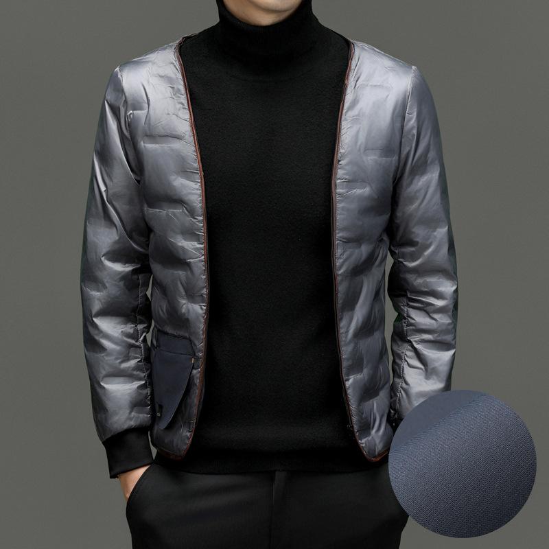 Herren Daunenjacke Verdickte Herren Herbst- und Winter Revers Abnehmbare Jacke