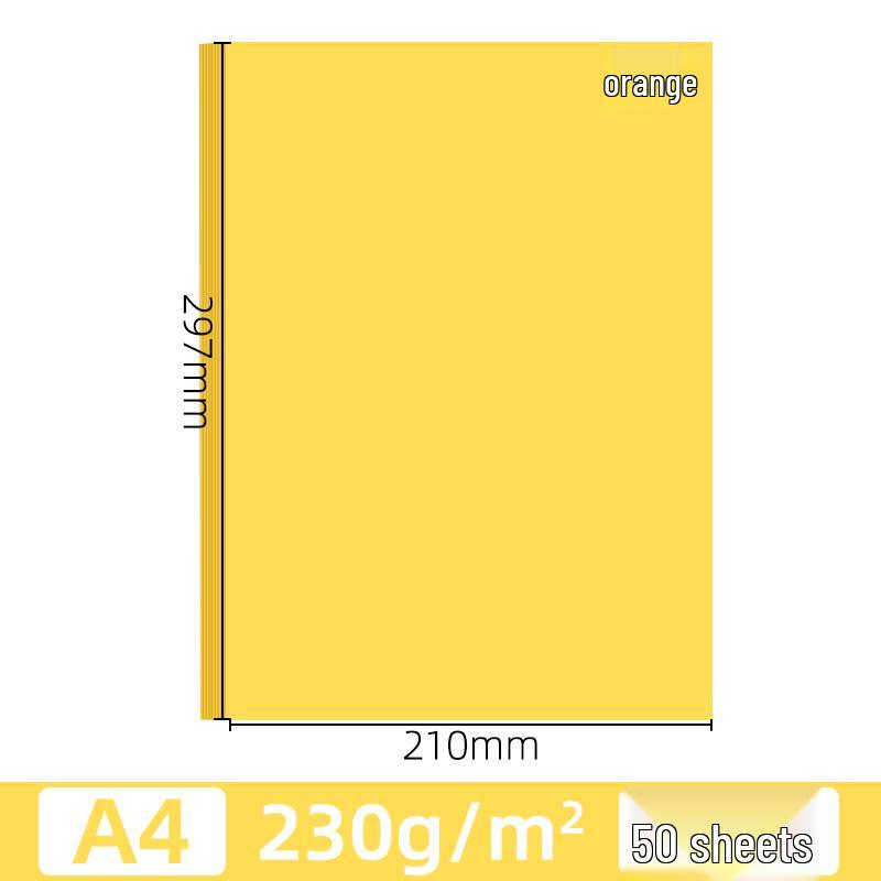 Tangerine A4 Color Paper: 70g Cardstock for Office & Handmade Origami, Gold.
