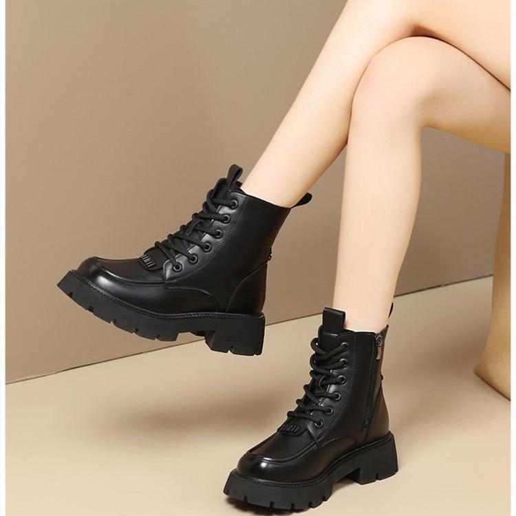 

Зимние ботинки женские 2024 года, новые осенне-зимние ботинки Martin с утолщенным ворсом, короткие ботинки на толстой подошве, хлопковые ботинки, хлопковые ботинки 40