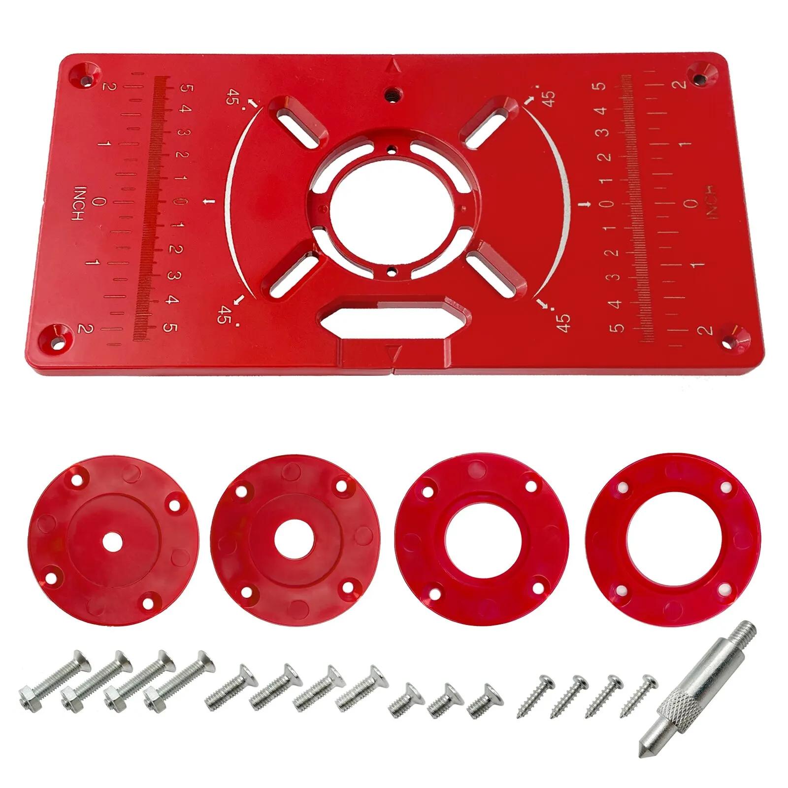 

Carpinte Router Tisch Insert Platte Holzbearbeitung Bänke Aluminium Holz Trimmer Modelle Gravur Fräsen Maschine Mit Ringe