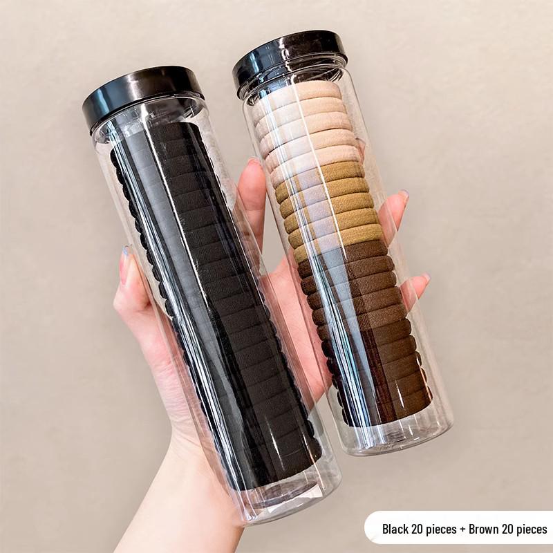 Women's Seamless Rubber Band Hair Tie - 2025 New High Ponytail, Simple Design with Leather Cover